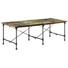 Dining table 220x90x77 cm solid recycled wood