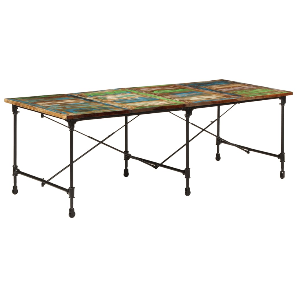 Eettafel Massief Gerecycled Hout 220 x 90 x 77 cm Multikleur