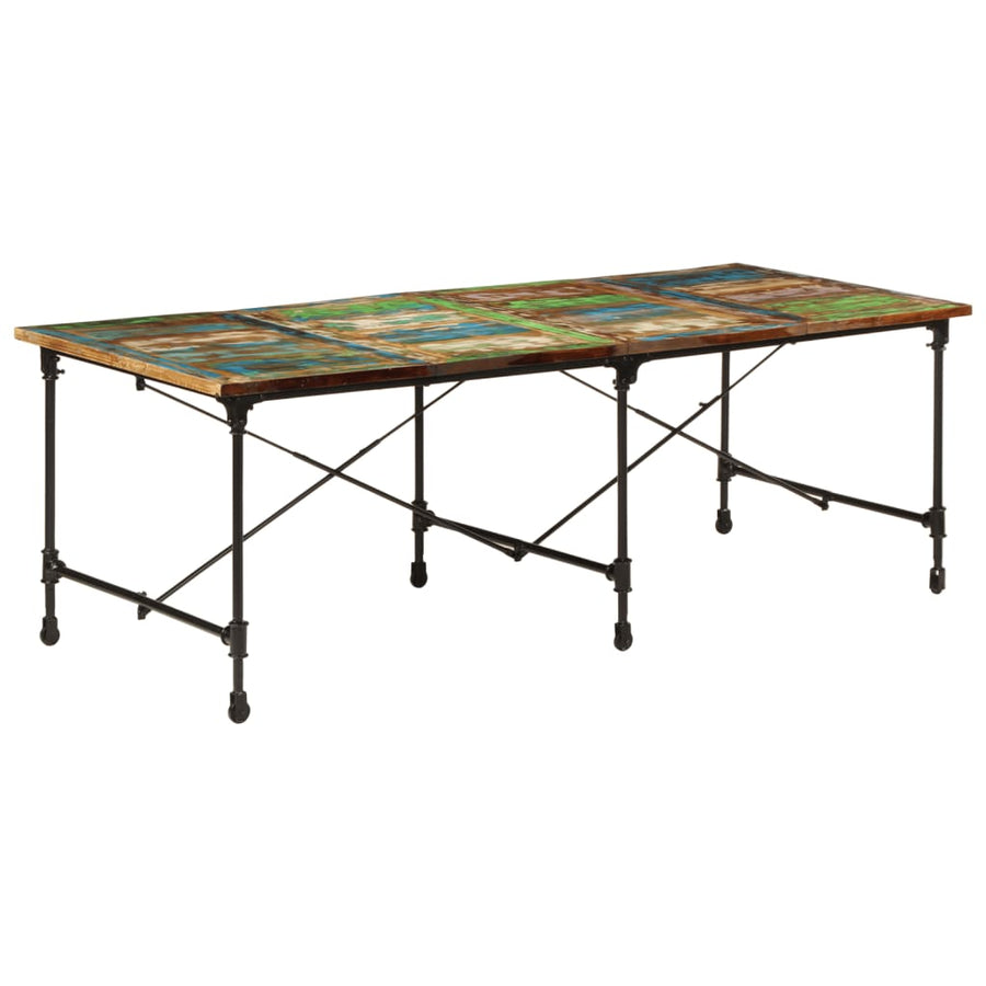Eettafel Massief Gerecycled Hout 220 x 90 x 77 cm Multikleur