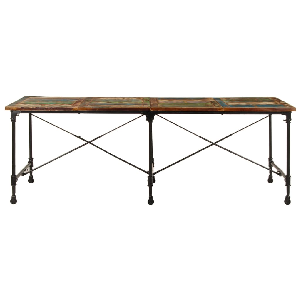 Eettafel Massief Gerecycled Hout 220 x 90 x 77 cm Multikleur