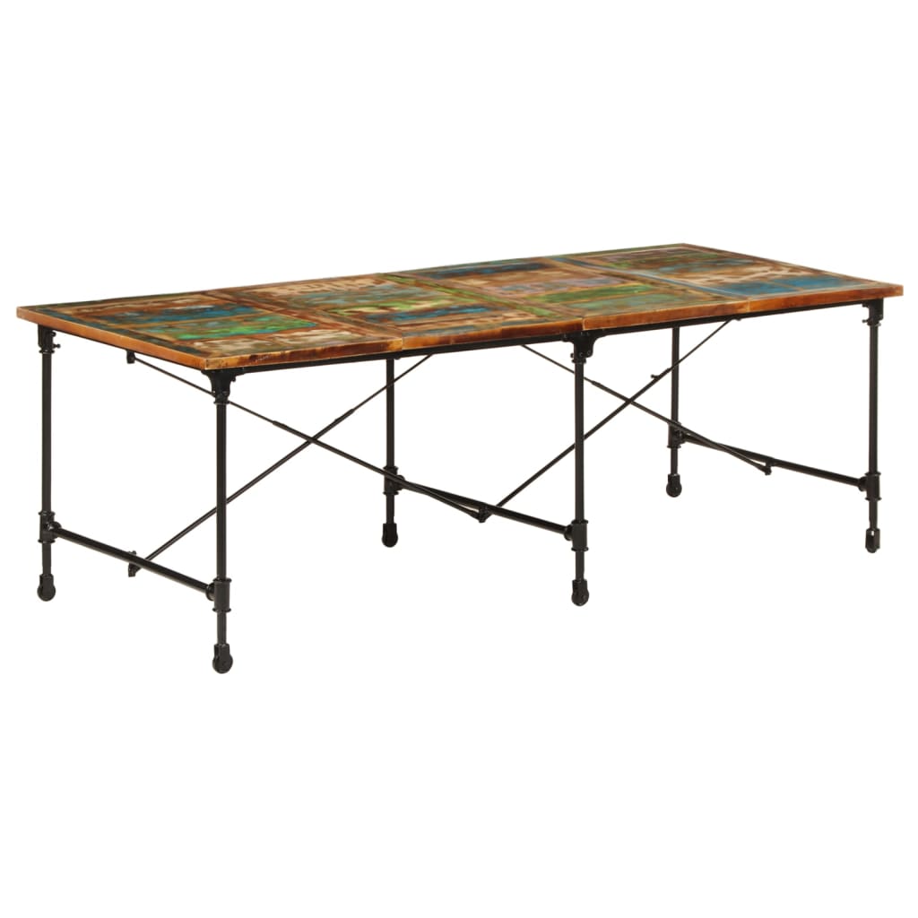 Eettafel Massief Gerecycled Hout 220 x 90 x 77 cm Multikleur