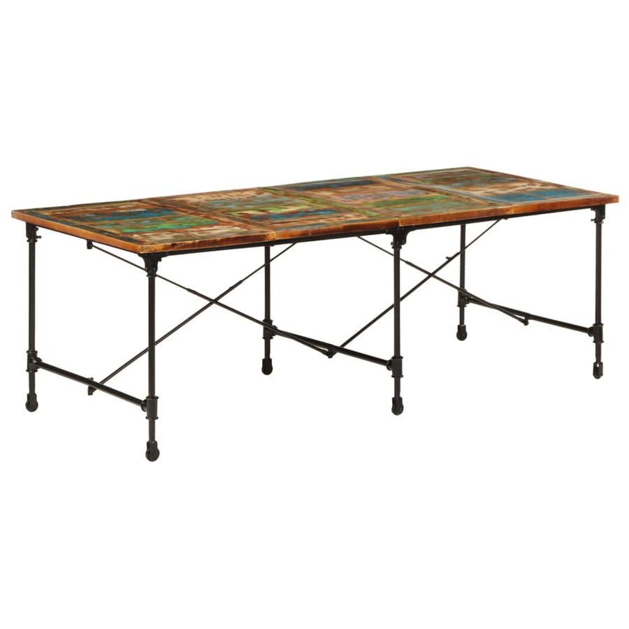 Eettafel Massief Gerecycled Hout 220 x 90 x 77 cm Multikleur