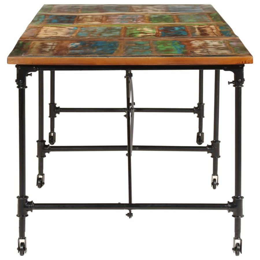 Eettafel Massief Gerecycled Hout 220 x 90 x 77 cm Multikleur