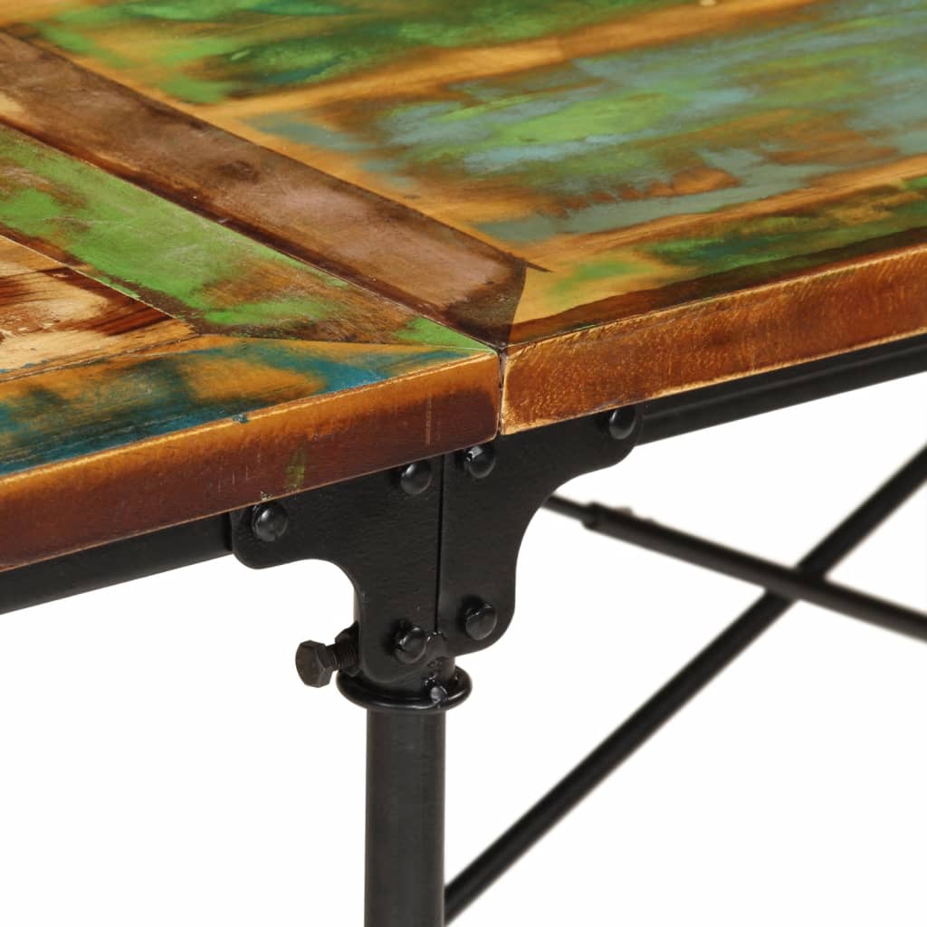 Eettafel Massief Gerecycled Hout 220 x 90 x 77 cm Multikleur