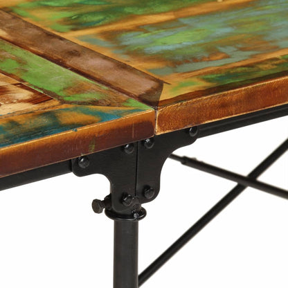 Eettafel Massief Gerecycled Hout 220 x 90 x 77 cm Multikleur