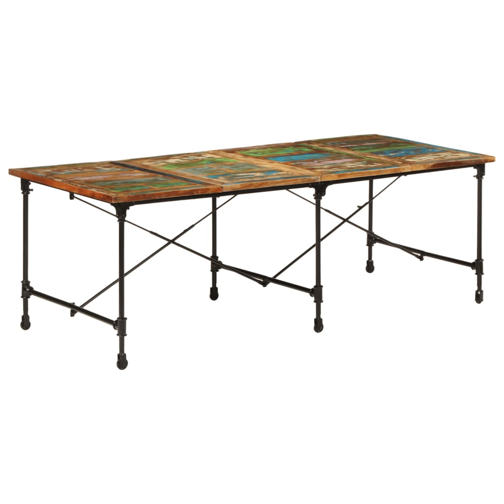 Eettafel Massief Gerecycled Hout 220 x 90 x 77 cm Multikleur