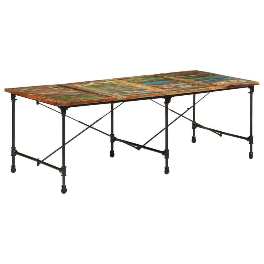 Eettafel Massief Gerecycled Hout 220 x 90 x 77 cm Multikleur