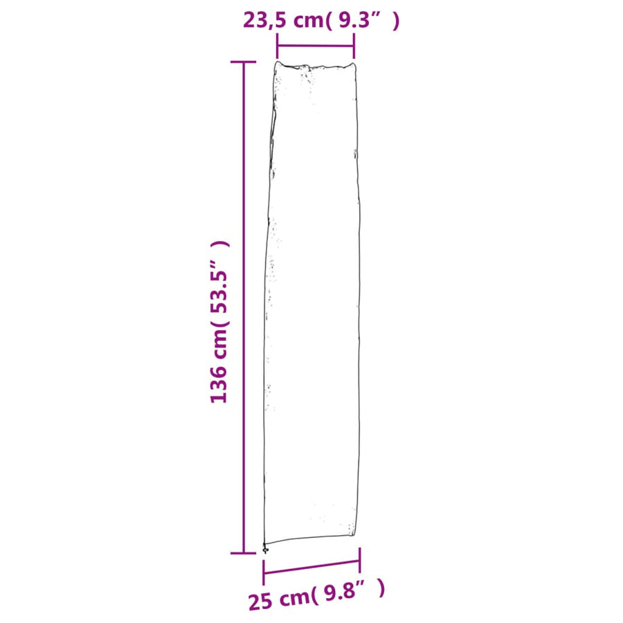 Parasolhoezen 2 st 136x25/23,5 cm 420D oxford stof