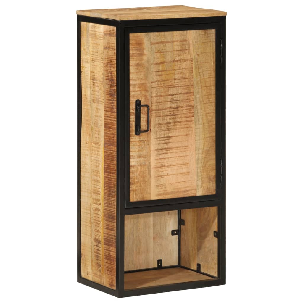 Badkamerkast 40x27x90 cm massief mangohout en ijzer