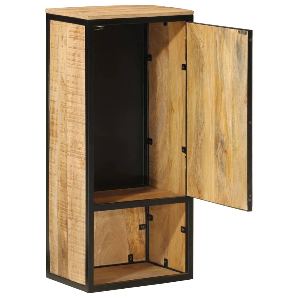 Badkamerkast 40x27x90 cm massief mangohout en ijzer