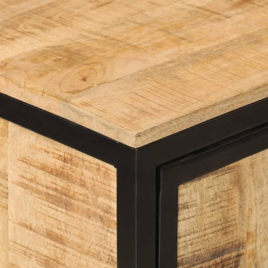 Badkamerkast 40x27x90 cm massief mangohout en ijzer