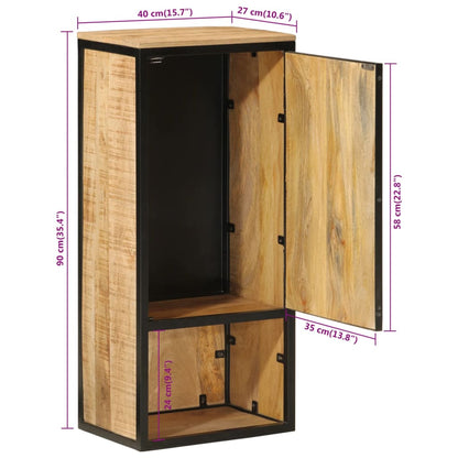 Badkamerkast 40x27x90 cm massief mangohout en ijzer