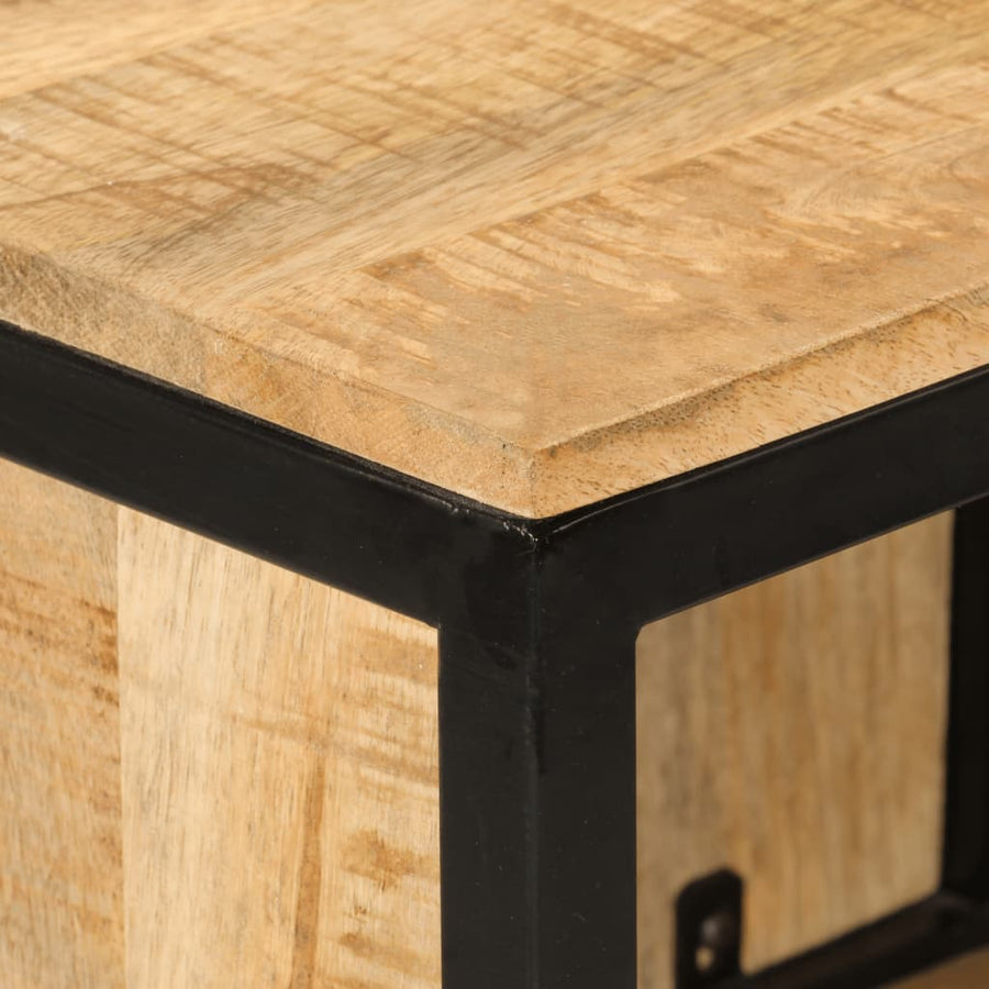 Badkamerkast 40x27x90 cm massief mangohout en ijzer