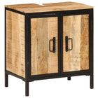 Sink Cabinet 55x35x60 cm Solid Mango Wood and Iron