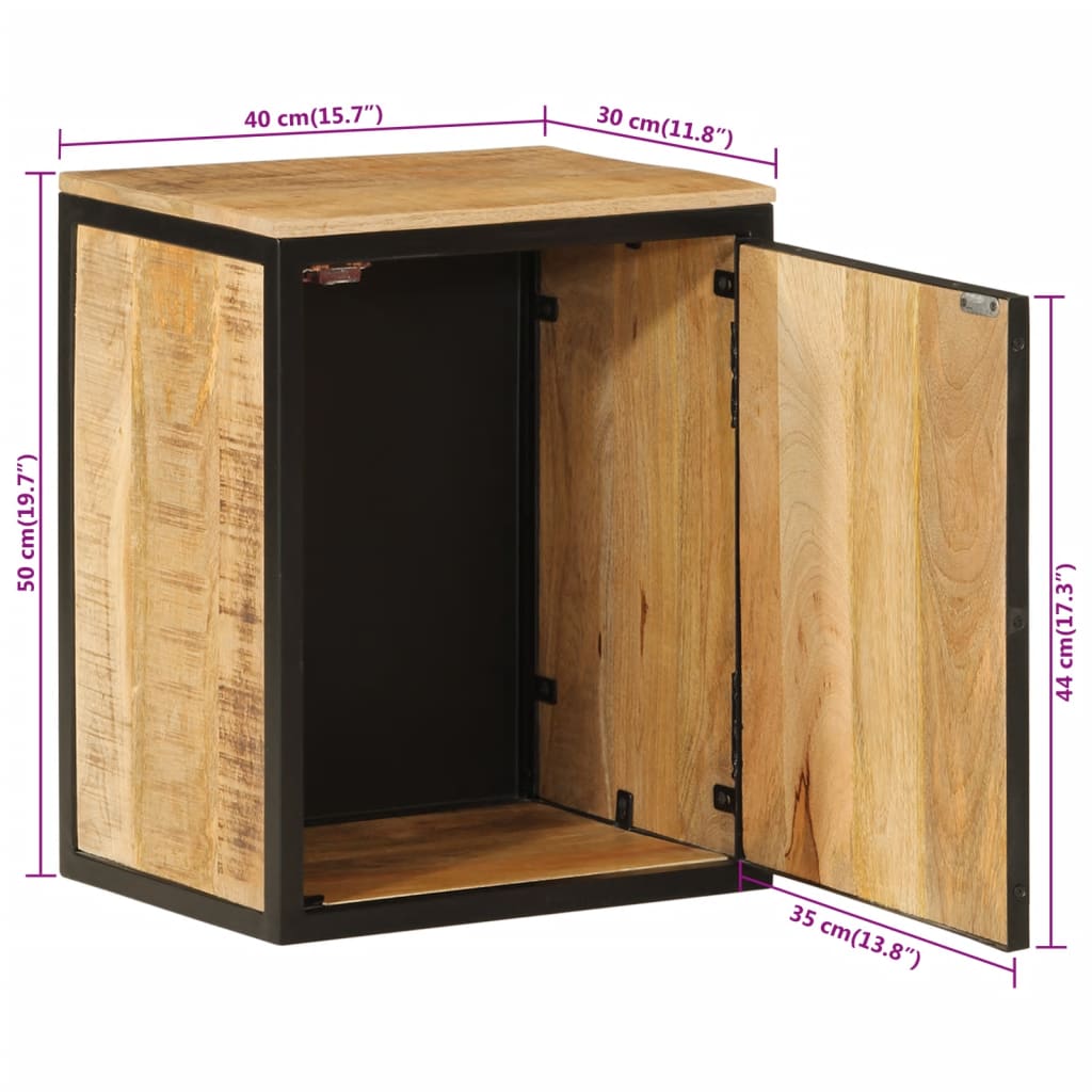 Badkamerkast 40x30x50 cm massief mangohout en ijzer