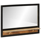 Mirror with shelf 80x8x55 cm glass and solid mango wood