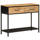 Console table 100x35x76 cm solid mango wood and iron