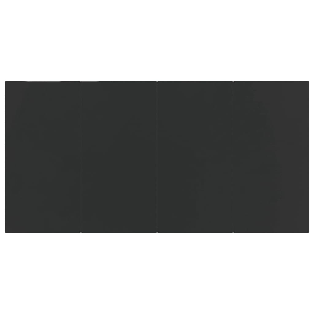 -Delige Tuinset Poly Rattan En Staal Zwart 5 160 cm tafellengte