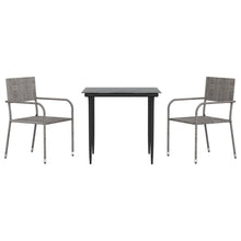 3-Delige Tuinset Poly Rattan En Staal Grijs En Zwart 2