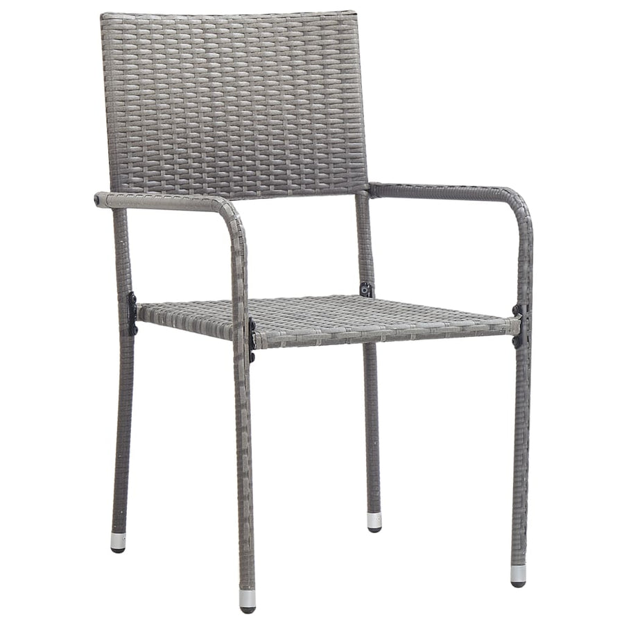 3-Delige Tuinset Poly Rattan En Staal Grijs En Zwart 2