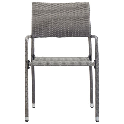 3-Delige Tuinset Poly Rattan En Staal Grijs En Zwart 2