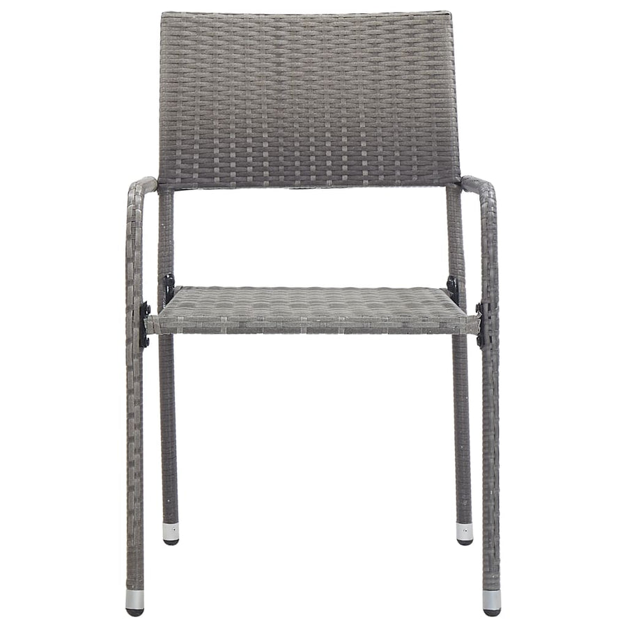 3-Delige Tuinset Poly Rattan En Staal Grijs En Zwart 2
