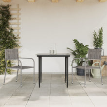 3-Delige Tuinset Poly Rattan En Staal Grijs En Zwart 2