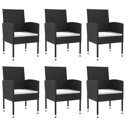 -Delige Tuinset Poly Rattan En Staal Zwart 7 160 cm tafellengte