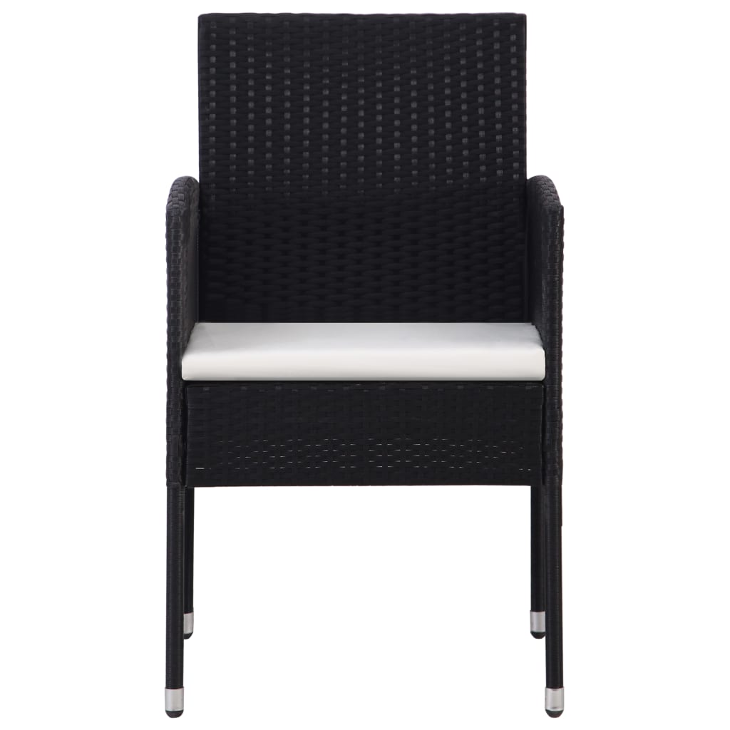 -Delige Tuinset Poly Rattan En Staal Zwart 7 160 cm tafellengte