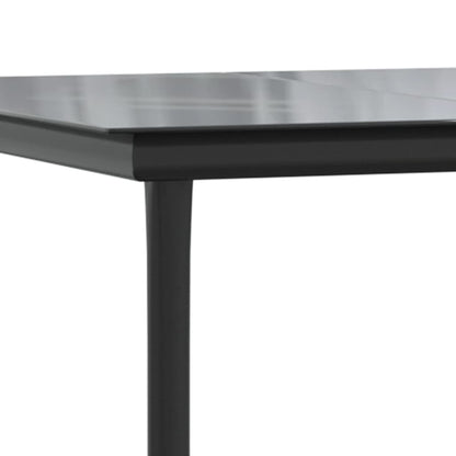 -Delige Tuinset Poly Rattan En Staal Zwart 7 160 cm tafellengte