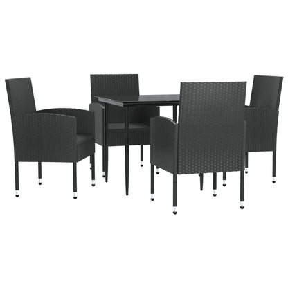 5-Delige Tuinset Poly Rattan En Staal Zwart 4