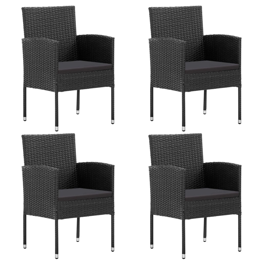 5-Delige Tuinset Poly Rattan En Staal Zwart 4