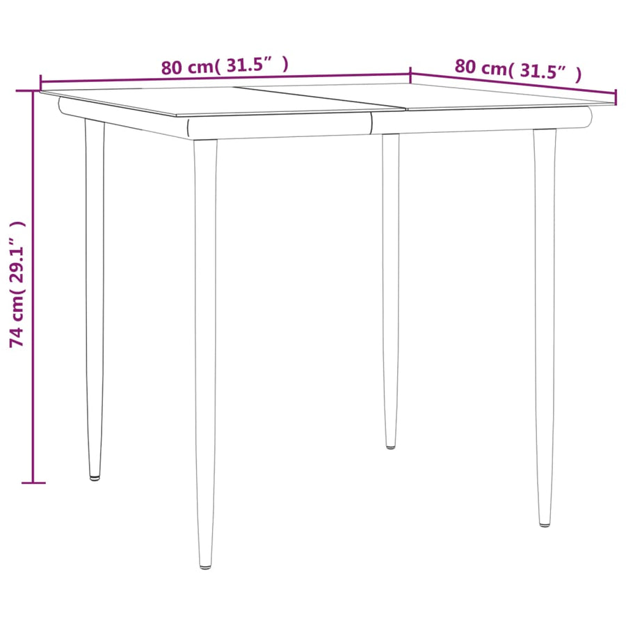 5-Delige Tuinset Poly Rattan En Staal Zwart 4