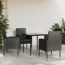 5-Delige Tuinset Poly Rattan En Staal Zwart 4