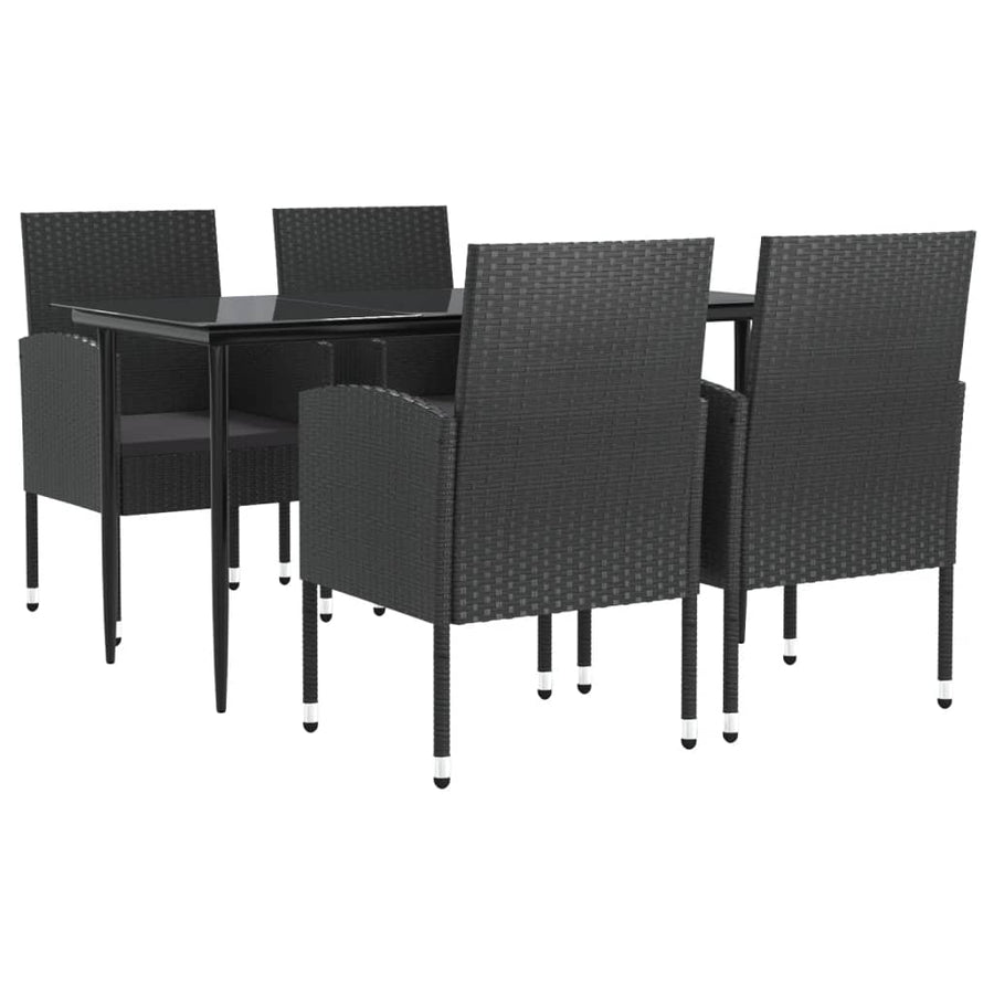 Tuinset Poly Rattan En Staal Zwart 5