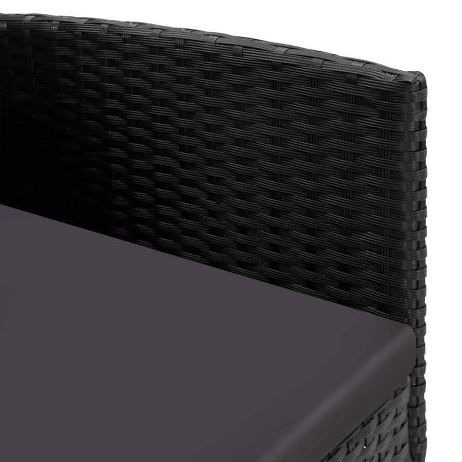 -Delige Tuinset Poly Rattan En Staal Zwart 5 160 cm tafellengte