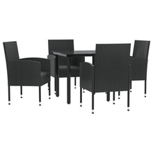 5-Delige Tuinset Poly Rattan En Staal Zwart 4 80 cm tafellengte