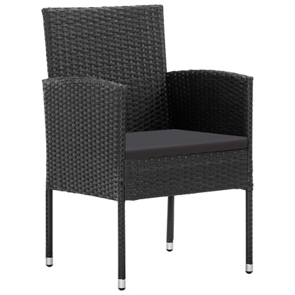5-Delige Tuinset Poly Rattan En Staal Zwart 4 80 cm tafellengte
