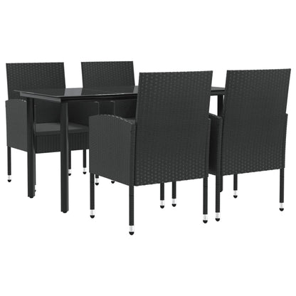 5-Delige Tuinset Poly Rattan En Staal Zwart 4