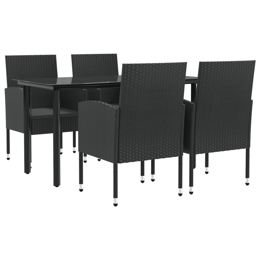 5-Delige Tuinset Poly Rattan En Staal Zwart 4