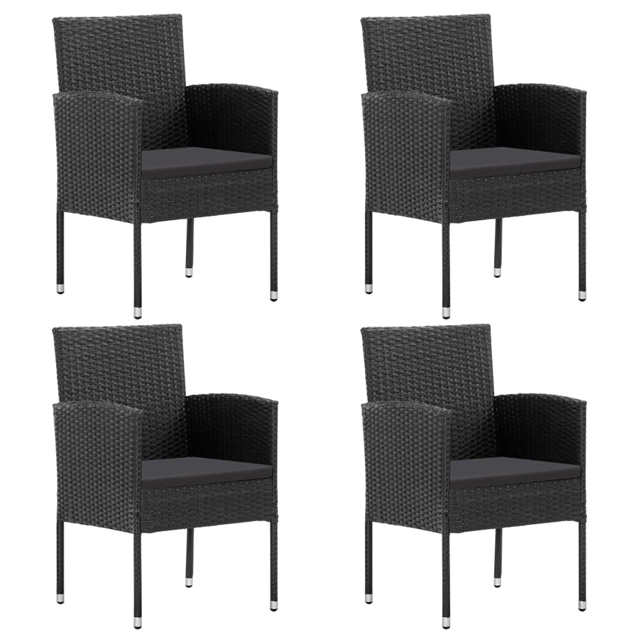 5-Delige Tuinset Poly Rattan En Staal Zwart 4