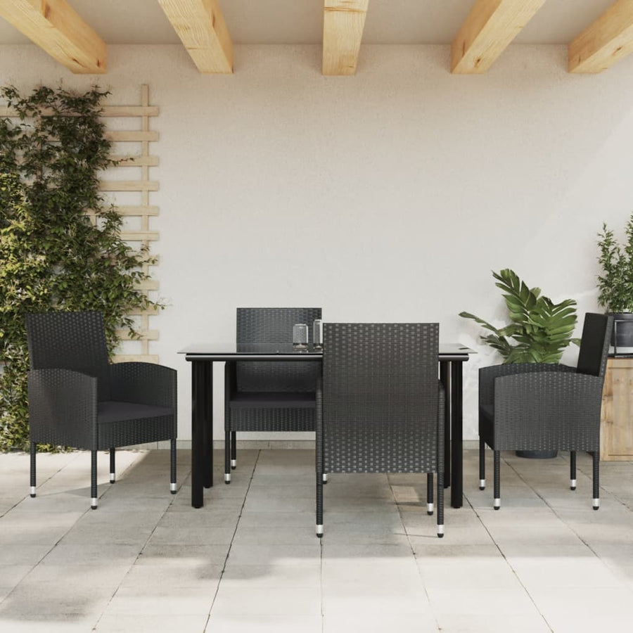 5-Delige Tuinset Poly Rattan En Staal Zwart 4