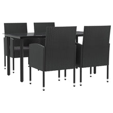 -Delige Tuinset Poly Rattan En Staal Zwart 5 160 cm tafellengte