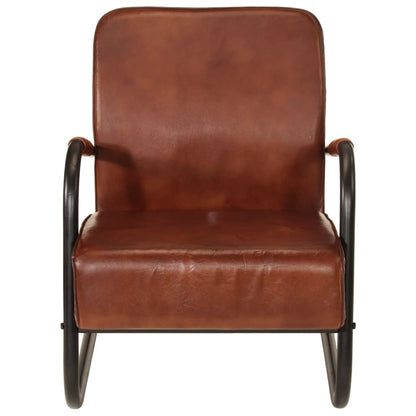 Fauteuil Echt Leer Bruin en zwart