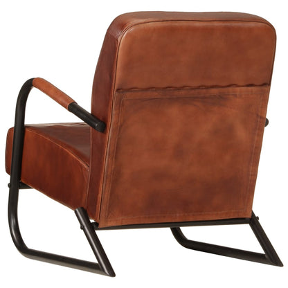 Fauteuil Echt Leer Bruin en zwart