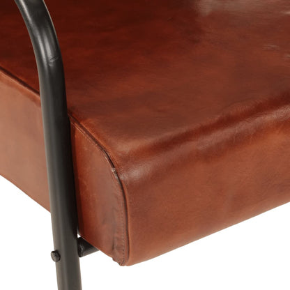 Fauteuil Echt Leer Bruin en zwart