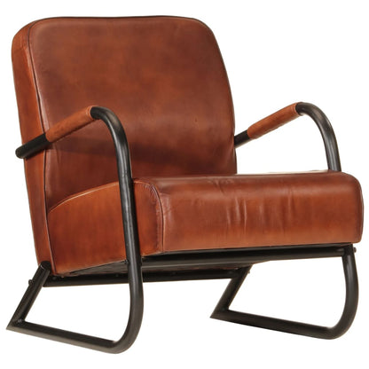 Fauteuil Echt Leer Bruin en zwart