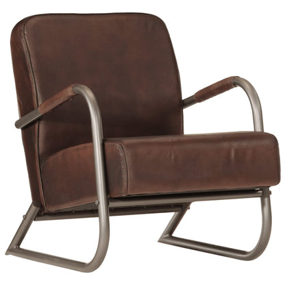 Fauteuil Echt Leer Bruin Donkerbruin