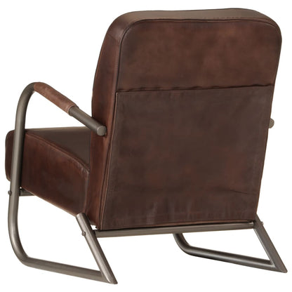 Fauteuil Echt Leer Bruin Donkerbruin