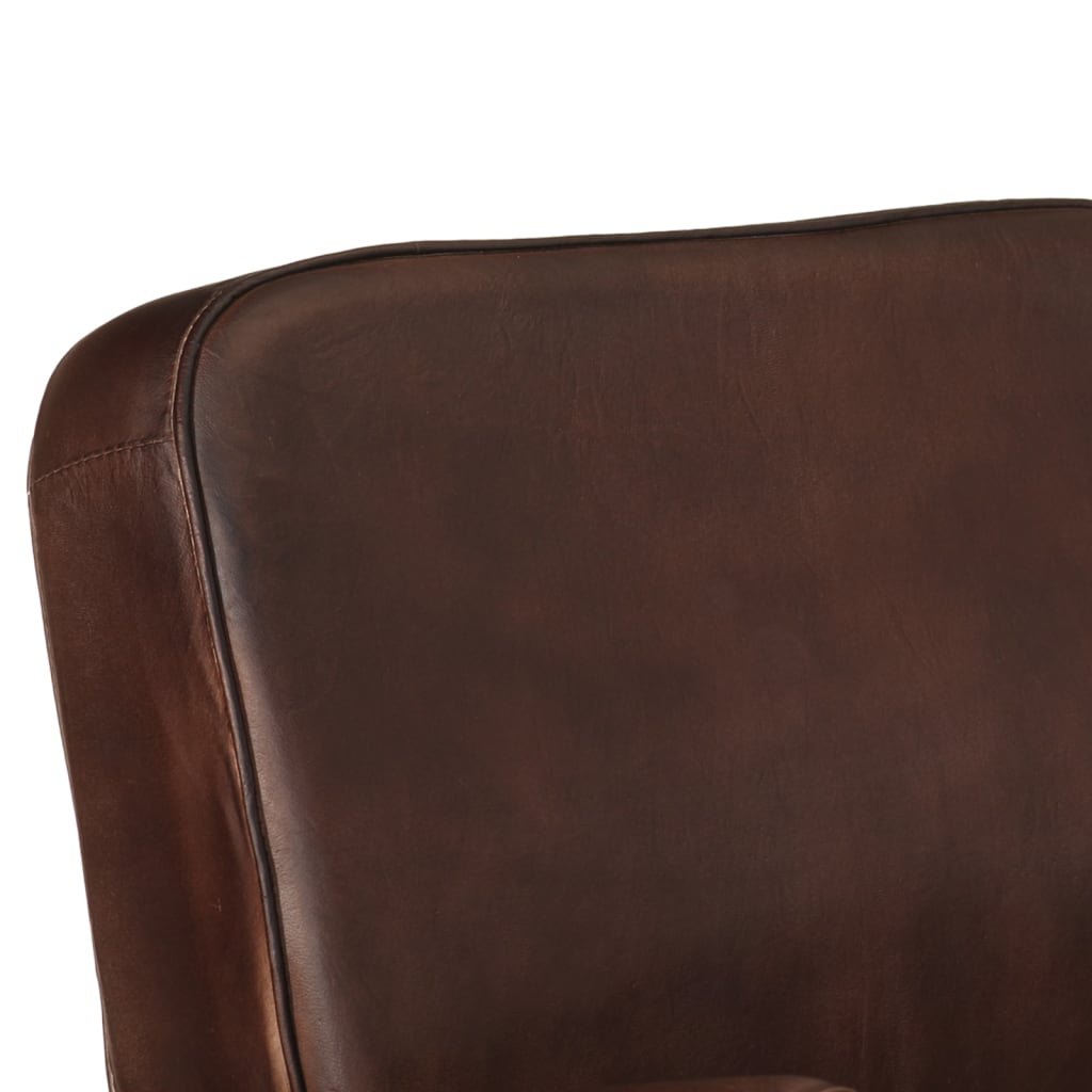 Fauteuil Echt Leer Bruin Donkerbruin